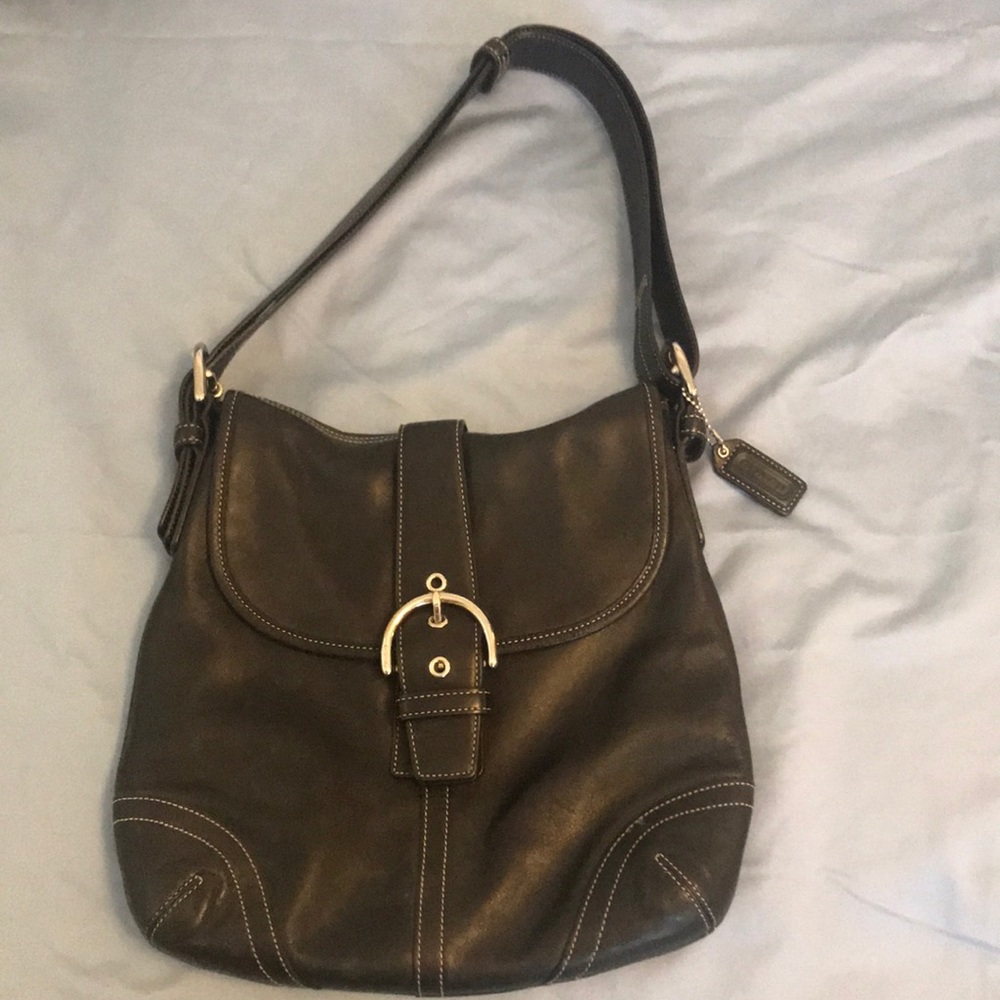 Vintage Coach Black Leather Purse